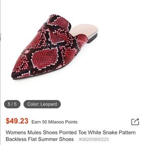 Snake skin mules